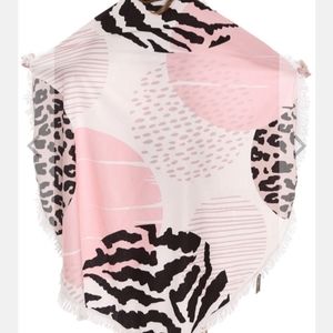 Pink animal print beach towel